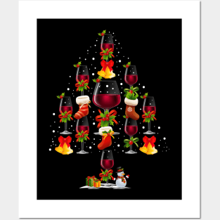 Wine Christmas Tree Posters and Art